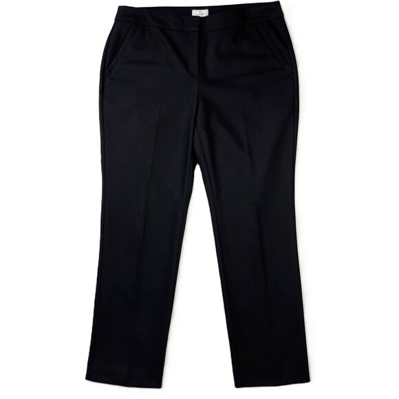 Chico's So Slimming Straight Leg Dress Pants Size 10P Black Cotton Stretch Blend - Picture 1 of 16